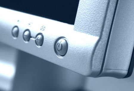 power button in cyan