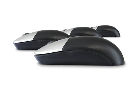 computer mouse race over white