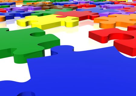 multicolour puzzle in 3d