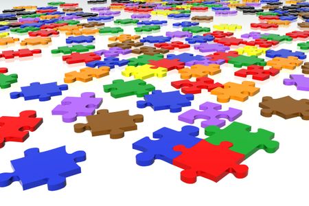 multicolour puzzle in 3d