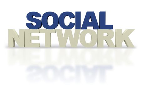 Social network  isolated over a white background - 3D text