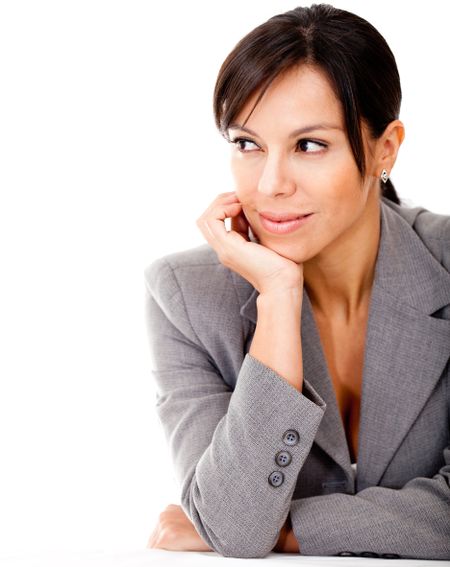 Confident business woman - isolated over a white background