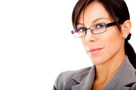 Portrait of a business woman - isolated over a white background