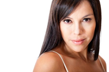 beautiful-woman-portrait-isolated-white-background-95187340 Beautiful woman portrait - isolated over a white background