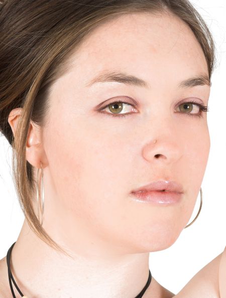 beautiful portrait of a model with very soft skin and lovely eyes