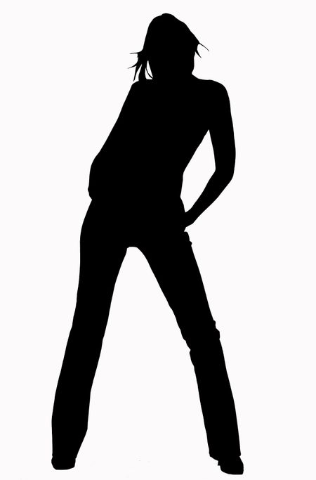 silhouette of a posing woman