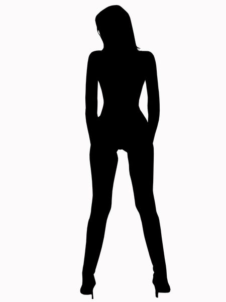 silhouette of a posing woman