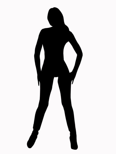 silhouette of a posing woman