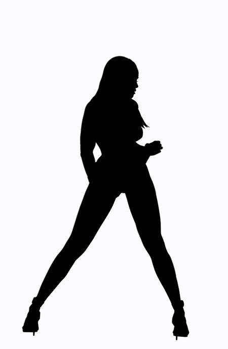silhouette of a posing woman