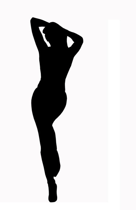 silhouette of a posing woman