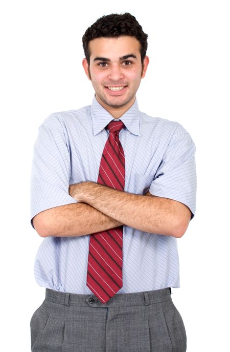 confident business man isolated over a white background