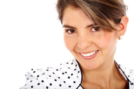 business woman portrait - isolated over a white background