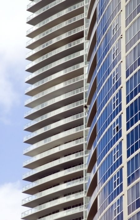 Partial view of high-rise condominiums