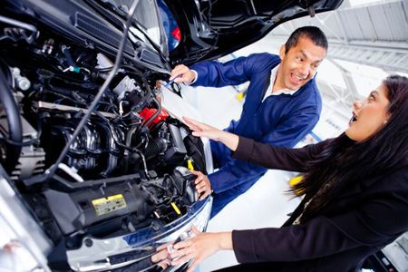 Woman taking her car to the mechanic