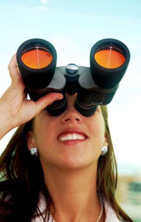 business entrepreneur searching using binoculars