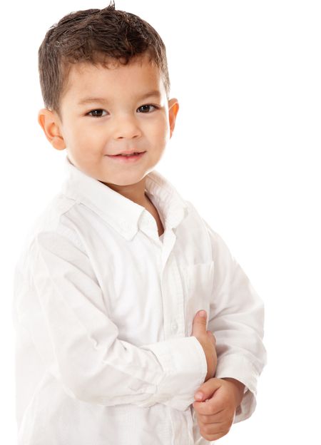 Cute casual boy - isolated over a white background