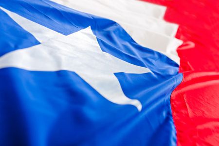 Close up shot of the Chilean flag